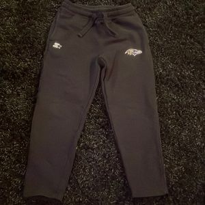 Starter mens Baltimore ravens medium sweatpants. Drawstring black and purple
